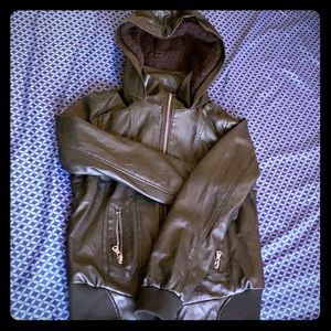 Hoddie Leather Jacket